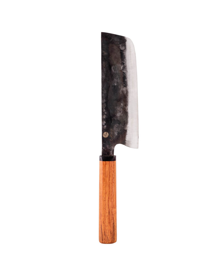 Nakri Gemüsemesser mit Confusion Logo mit Padoukholz und Kurouchi Finish
